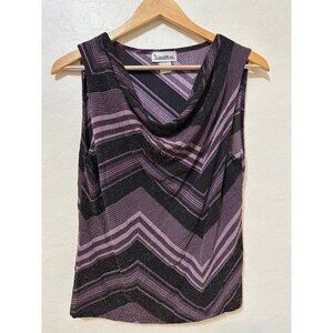 Vintage Y2K Carol Rose Womans Glittler Cowl Neck Top Sz XL Festival Western 90s